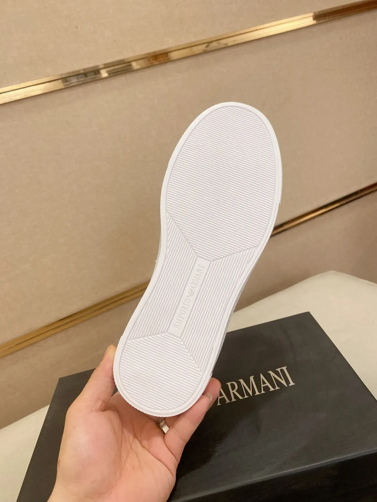 Emporio Armani Gray White Leather Upper Embossed Eagle Logo Sneakers 2