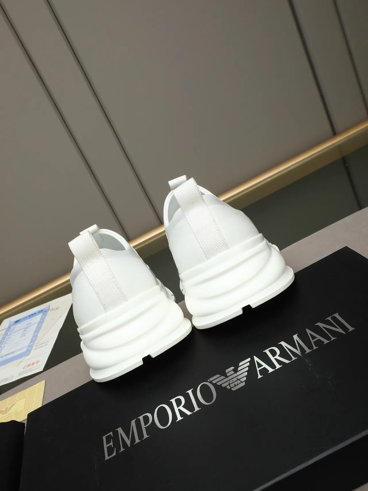 Emporio Armani Zapatilla Slip-On Blanca Gruesa 3