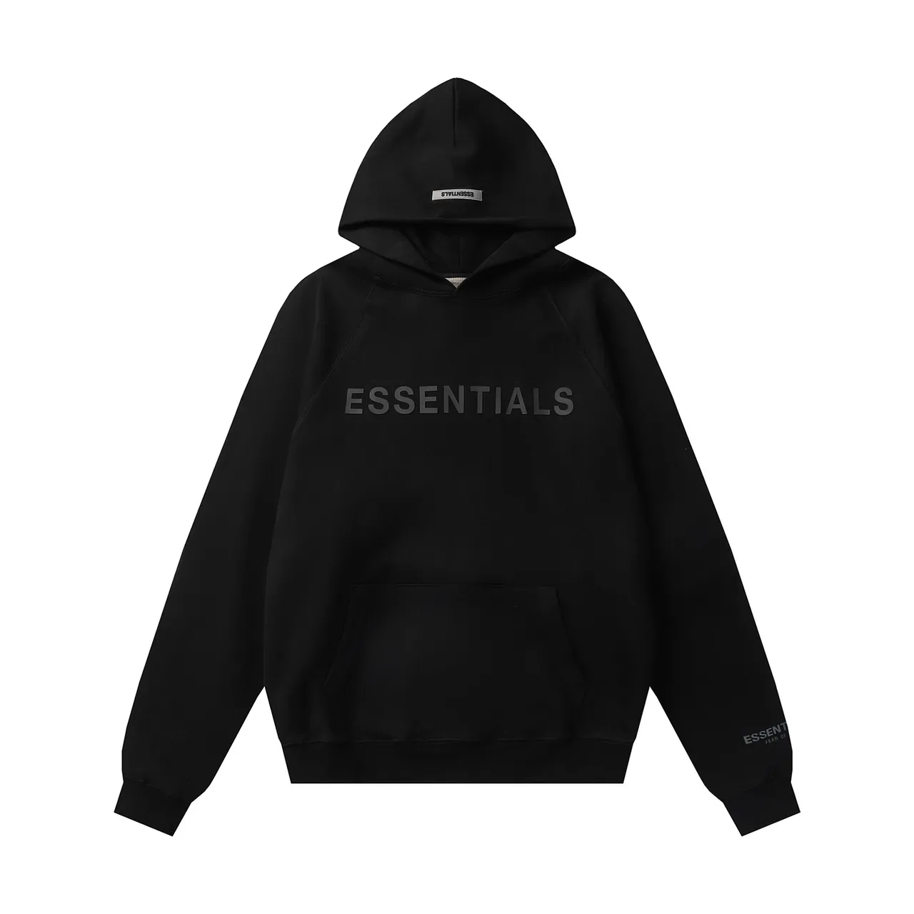 Fear of God Essentials Black Pullover Raglan Sleeve Hoodie 4