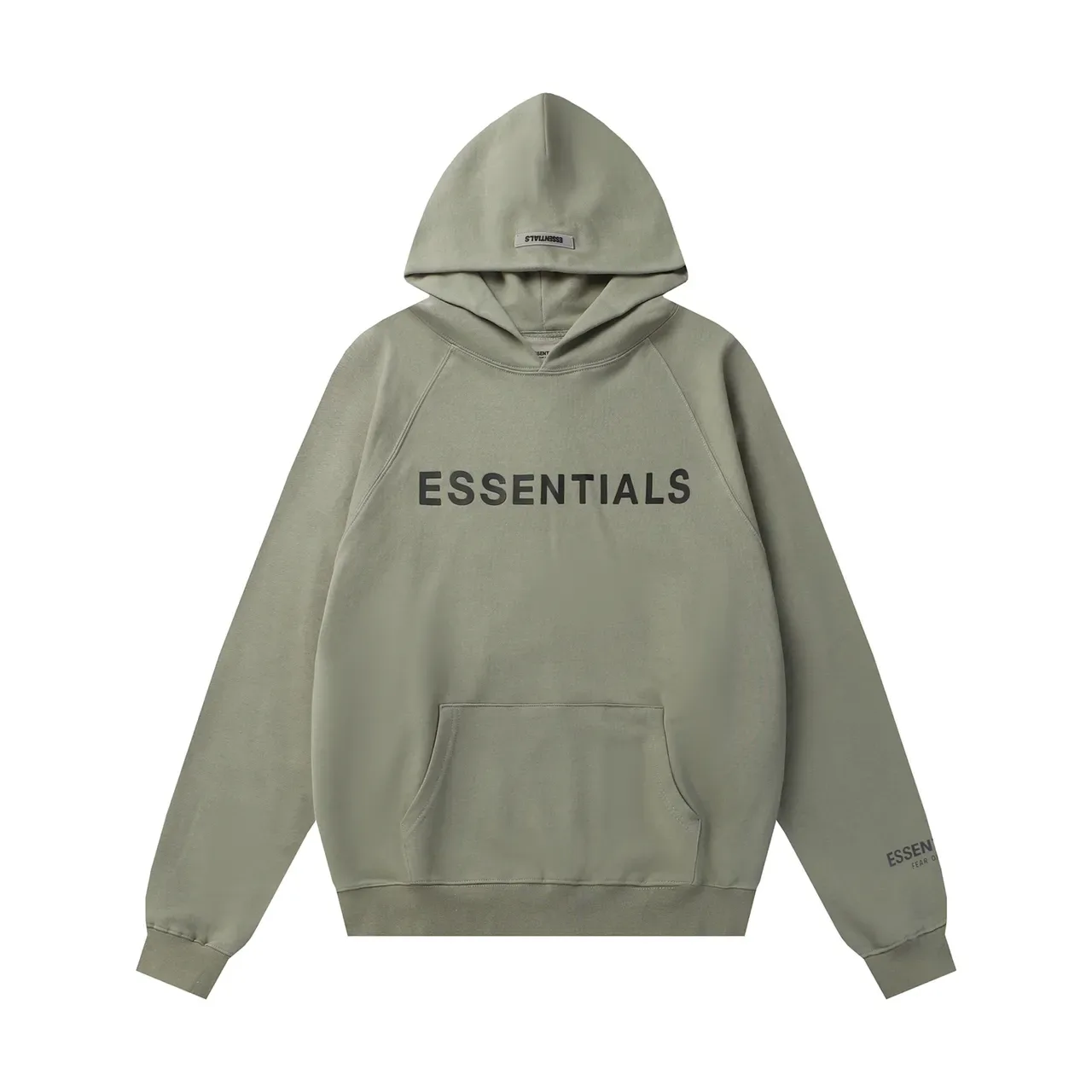 Fear of God Essentials Black Pullover Raglan Sleeve Hoodie 7