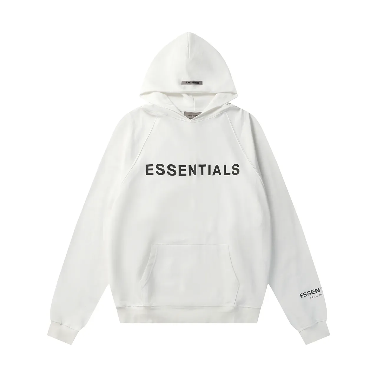 Fear of God Essentials Black Pullover Raglan Sleeve Hoodie 15
