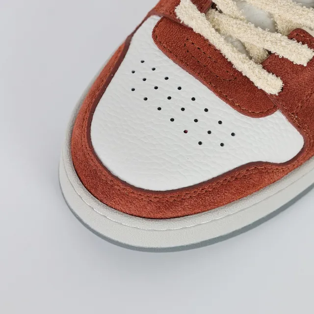 Zapatillas Lifestyle Fendi Rojo Beige Ante y Cuero Layered Abstract Overlay Inspirado en FF Lifestyle Sneakers 5