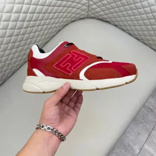 Fendi 红白 无带 踩脚 超大 FF 标志 生活方式运动鞋