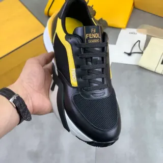 Fendi 黑色和黄色生活方式运动鞋