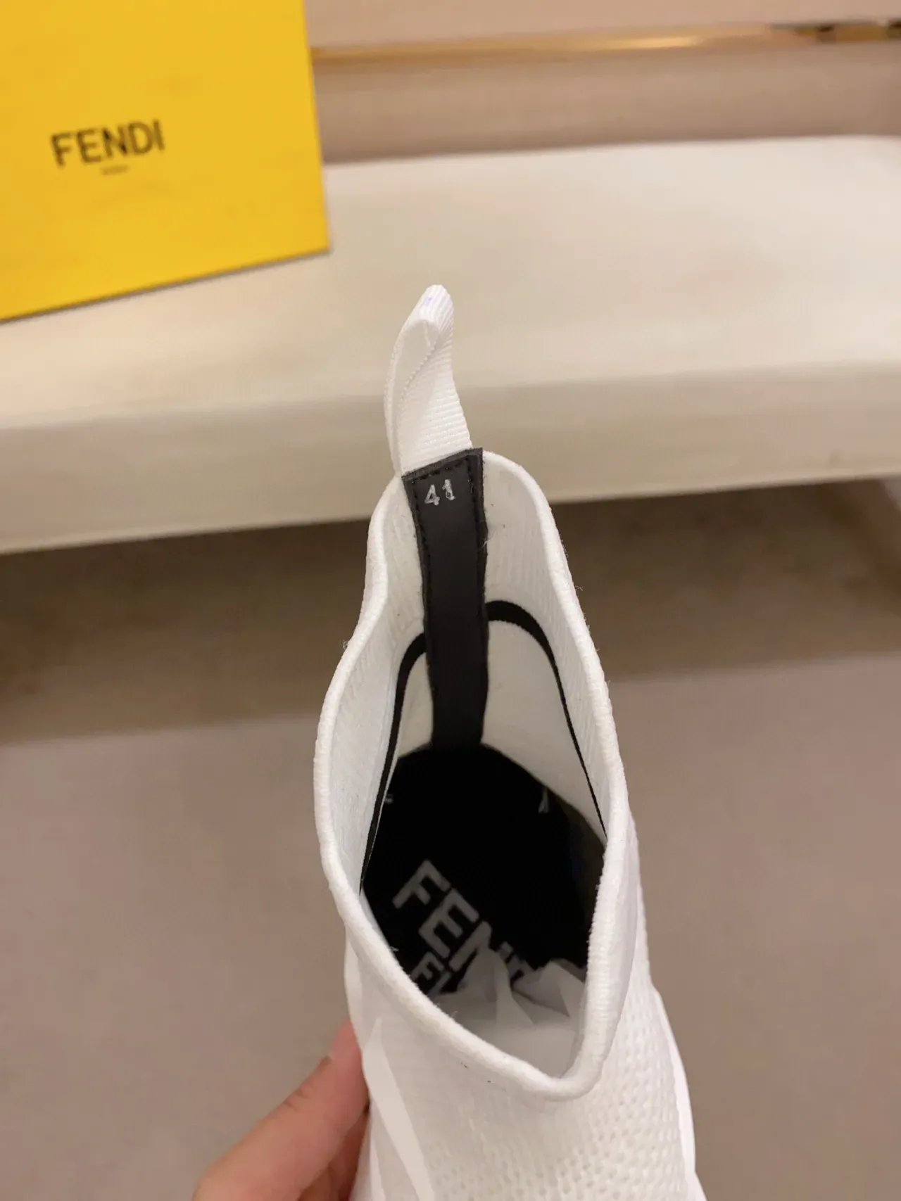 Fendi Speed Trainer All-White Sock-Fit Chunky Sneaker 2