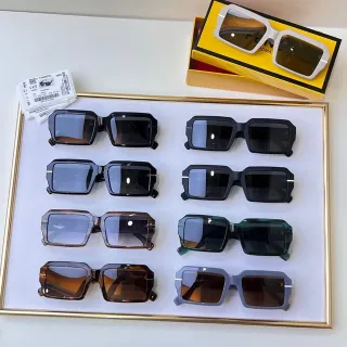 Fendi Square Oversized Rectangular Gradient Lens Sunglasses