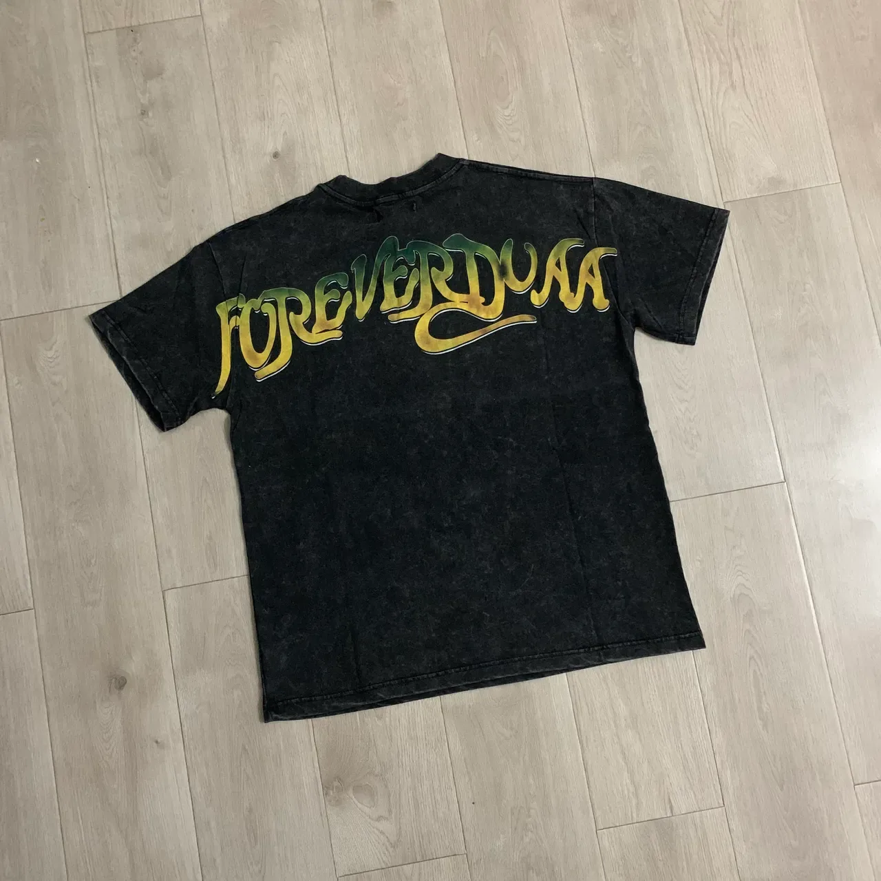 Acid-Wash Black Graphic Print Oversized T-Shirt 6
