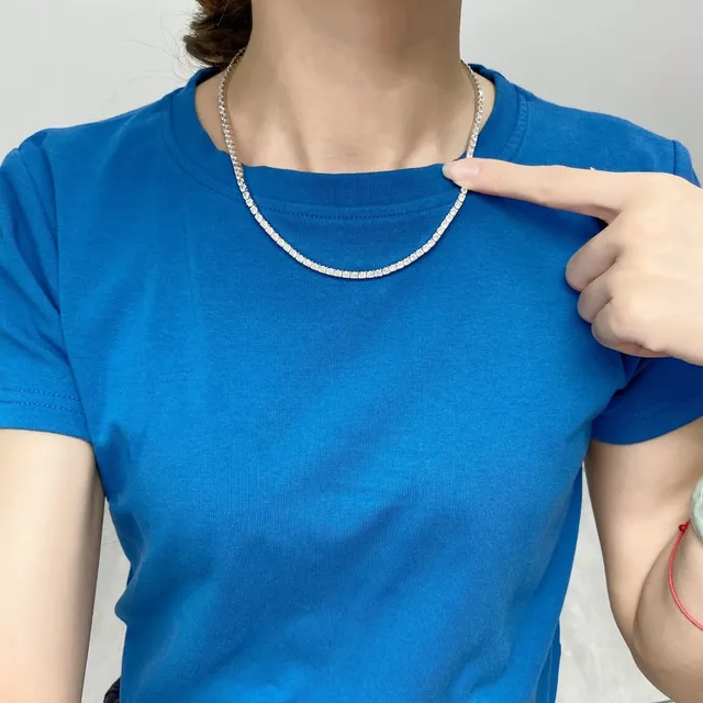 APM Monaco Pavé Tennis Silver Navy Single-Row Necklace 2