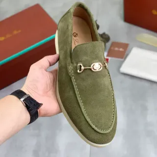 Army Green Beige Olive Suede Horsebit Metal Hardware Loafer