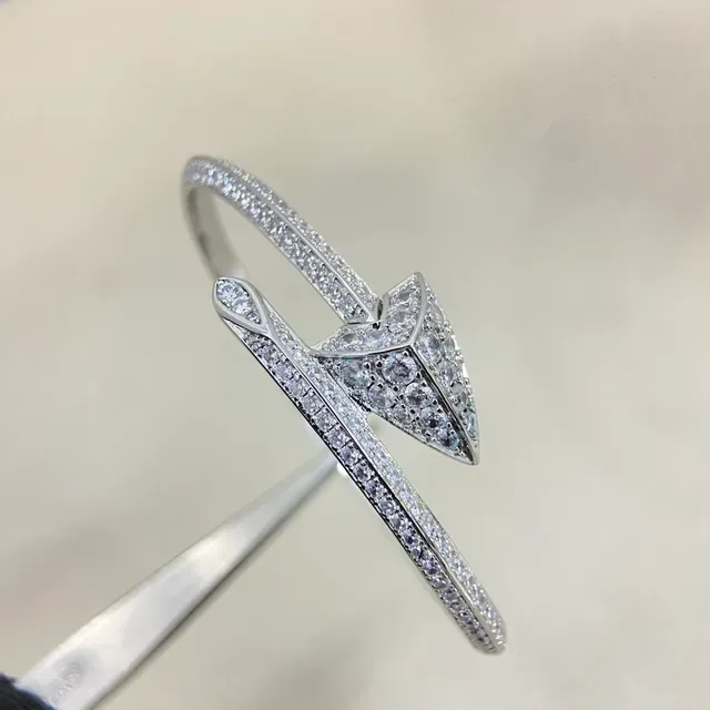 Arrowhead Motif Pavé Crystal Open Bangle Bracelets 2
