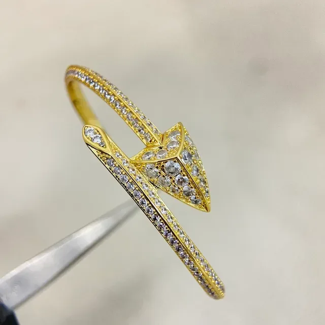 Arrowhead Motif Pavé Crystal Open Bangle Bracelets 3