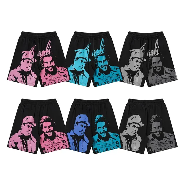 ASAALI JEAN COMPANY Shorts à taille élastique imprimés graphiquement 2
