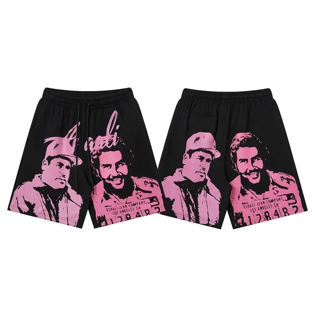 ASAALI JEAN COMPANY Shorts à taille élastique imprimés graphiquement 3