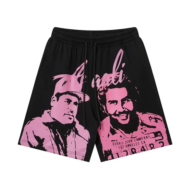 ASAALI JEAN COMPANY Shorts à taille élastique imprimés graphiquement 4