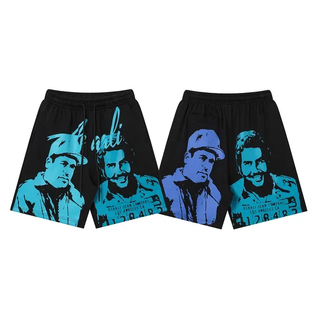 ASAALI JEAN COMPANY Shorts à taille élastique imprimés graphiquement 6
