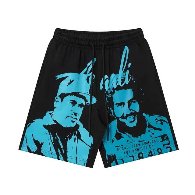 ASAALI JEAN COMPANY Shorts à taille élastique imprimés graphiquement 7