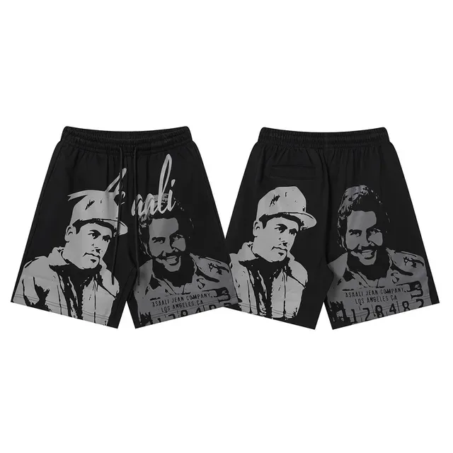 ASAALI JEAN COMPANY Shorts à taille élastique imprimés graphiquement 9