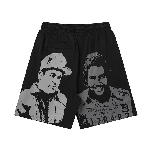 ASAALI JEAN COMPANY Shorts à taille élastique imprimés graphiquement 11