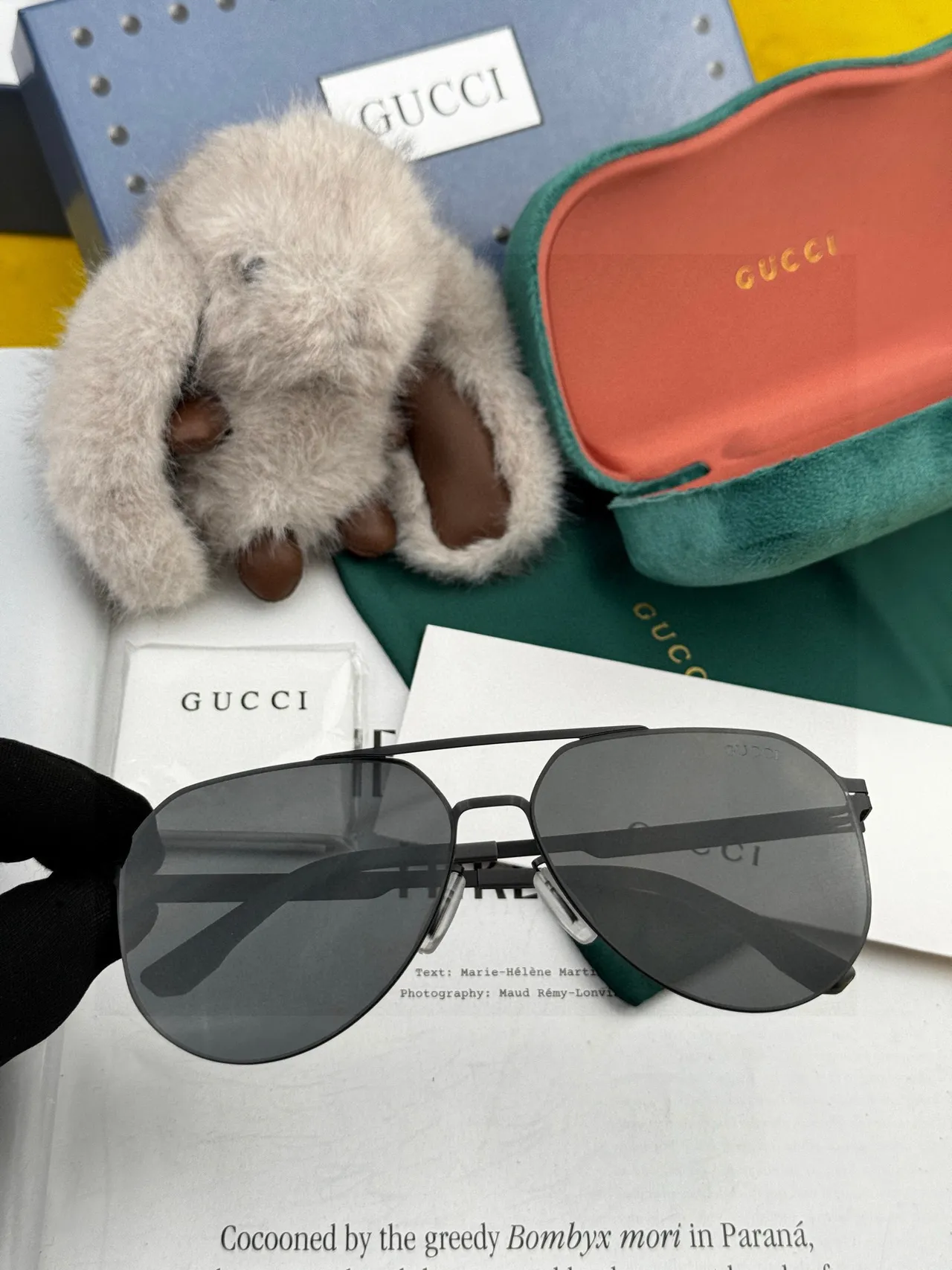 Aviator-Style Thin Metal Frame Black Lens Sunglasses 5