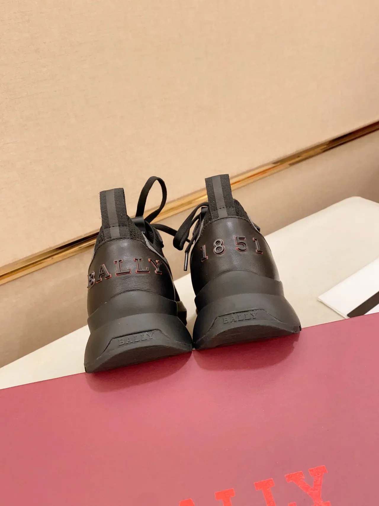 Bally Black Gray Knit Mesh Upper Wave Overlay Sneakers 3