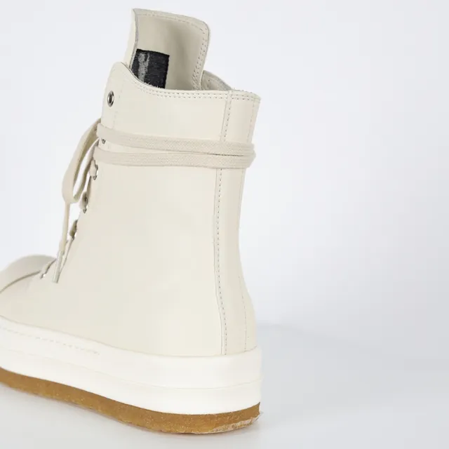 Beige Brown High-Top Platform Sole Boots 4