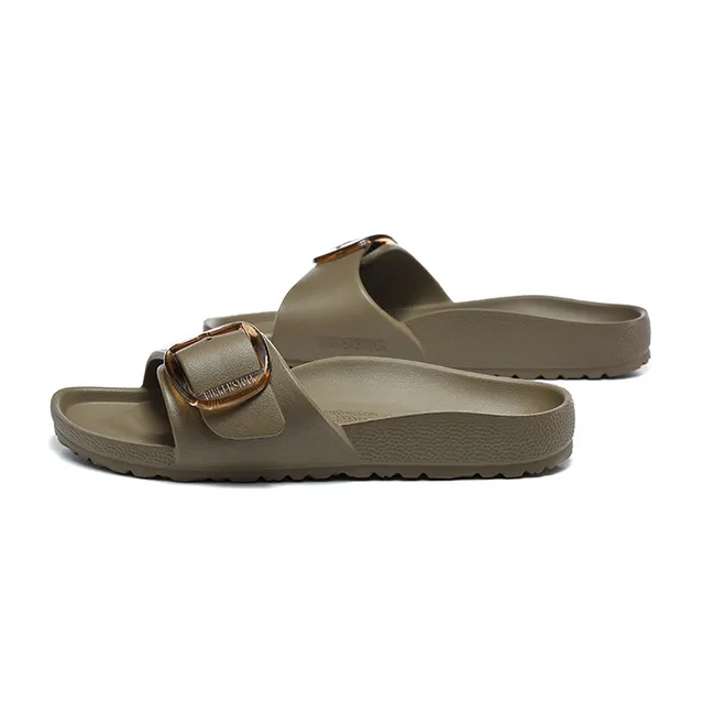 Beige Gold Molded EVA Construction Single-Strap Slide Slippers 3