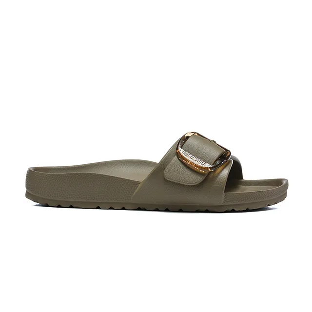 Beige Gold Molded EVA Construction Single-Strap Slide Slippers 6