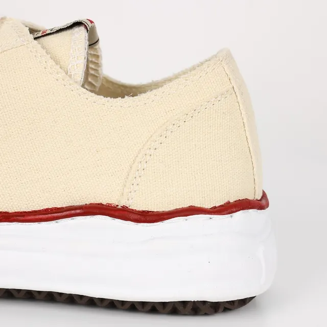 Beige Red Off-White Upper Rubber Toe Cap Canvas Shoes 4