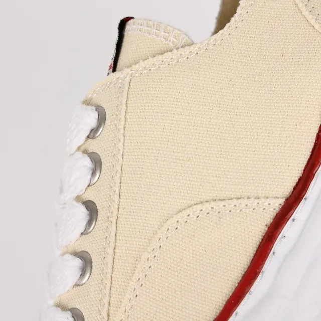 Beige Red Off-White Upper Rubber Toe Cap Canvas Shoes 6