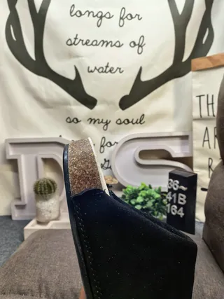 Beige Suede-Like Open-Back Cork-Sole Slippers 23