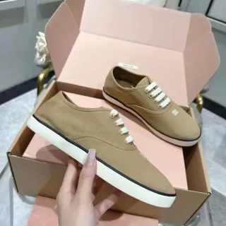 Beige White Low-Top Upper Canvas Shoes