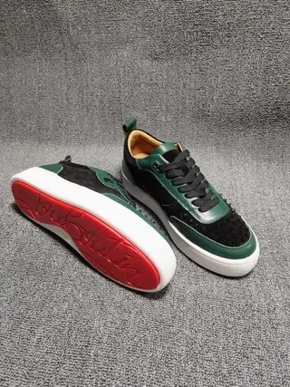Black and Emerald Green Spiked Toe Lifestyle Sneakers 5
