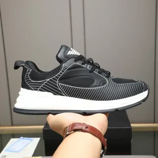 Black and White Geometric Line Pattern Lifestyle Sneaker