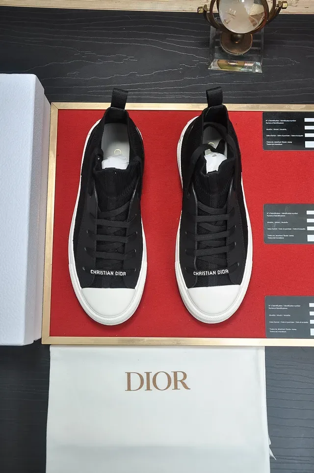 Black and White High-Top Knit Sneaker 5