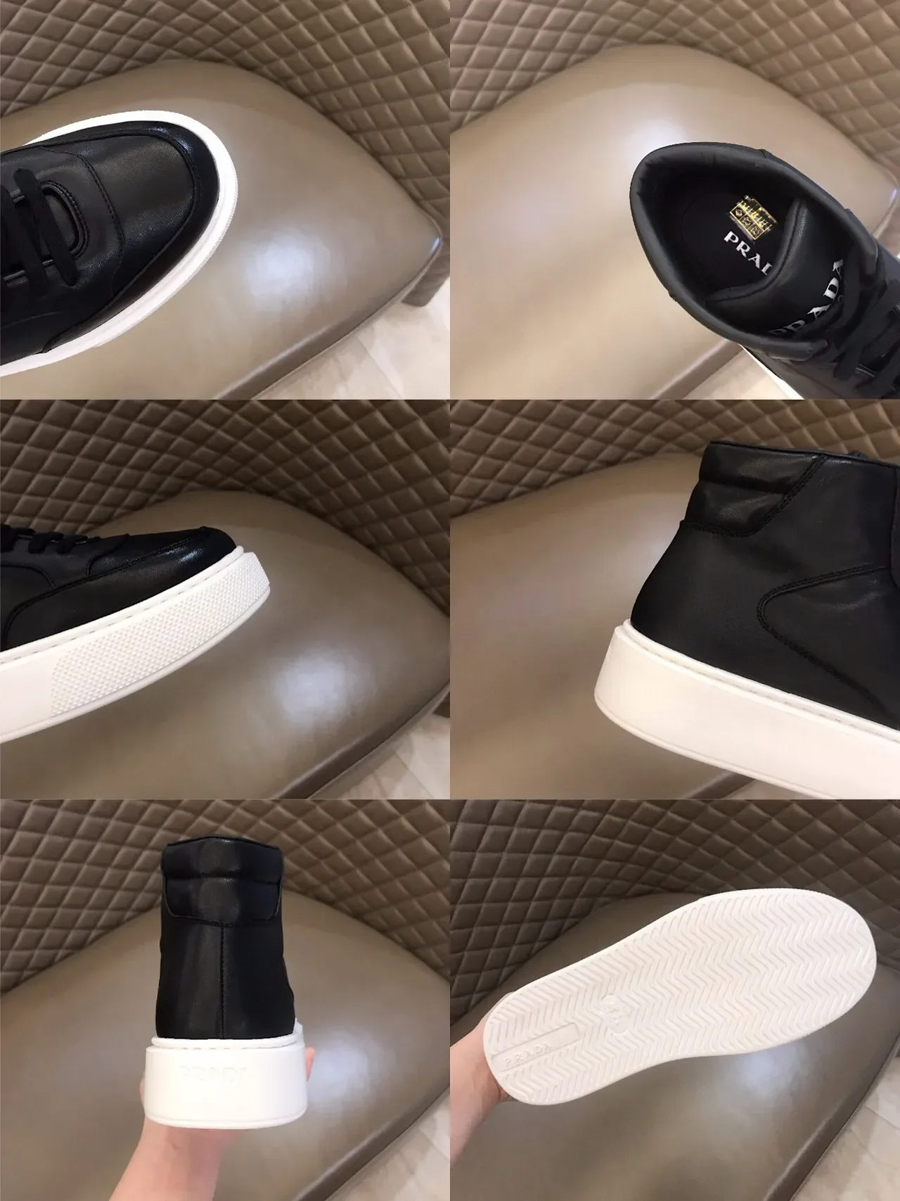 Black and White High-Top Platform Sneaker 2
