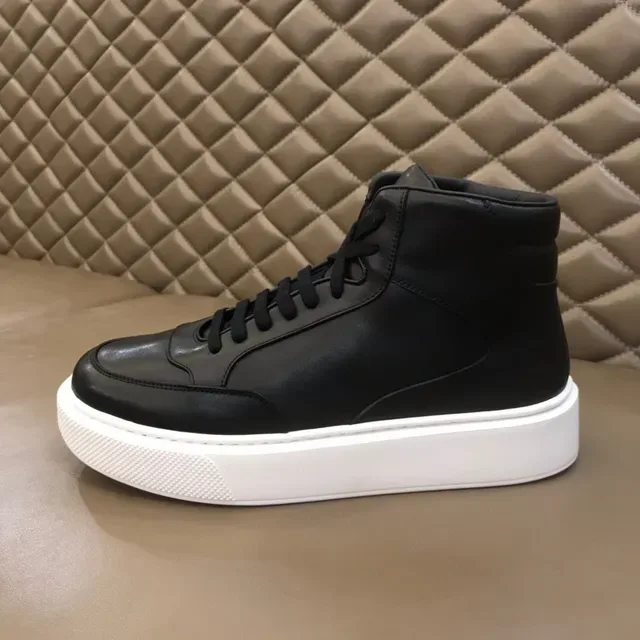 Black and White High-Top Platform Sneaker 5