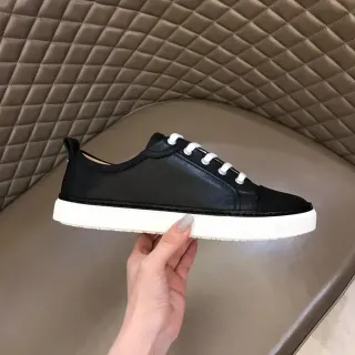 Black and White Low-Top Lace-Up Sneaker