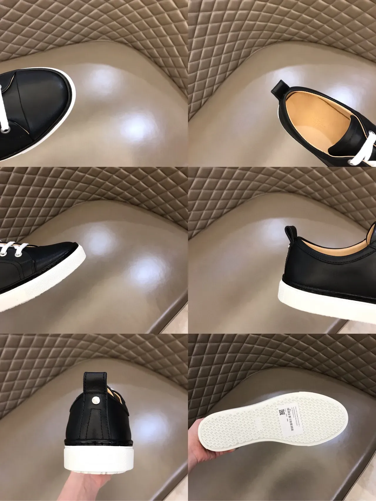 Black and White Low-Top Lace-Up Sneaker 3