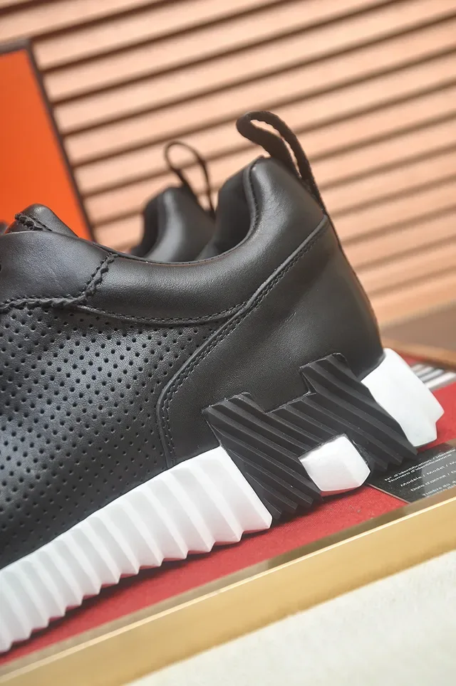 Black and White Perforated Upper Lifestyle Sneaker 2