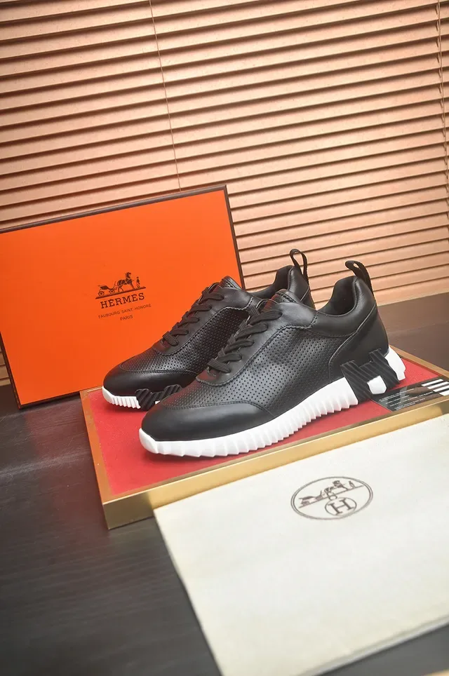 Black and White Perforated Upper Lifestyle Sneaker 4