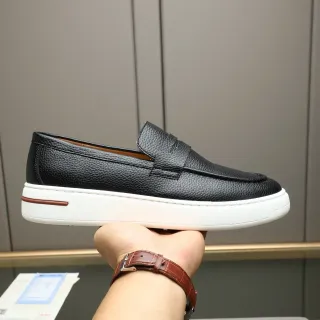 Mocassim Preto Marrom Couro Granulado Sola Plataforma