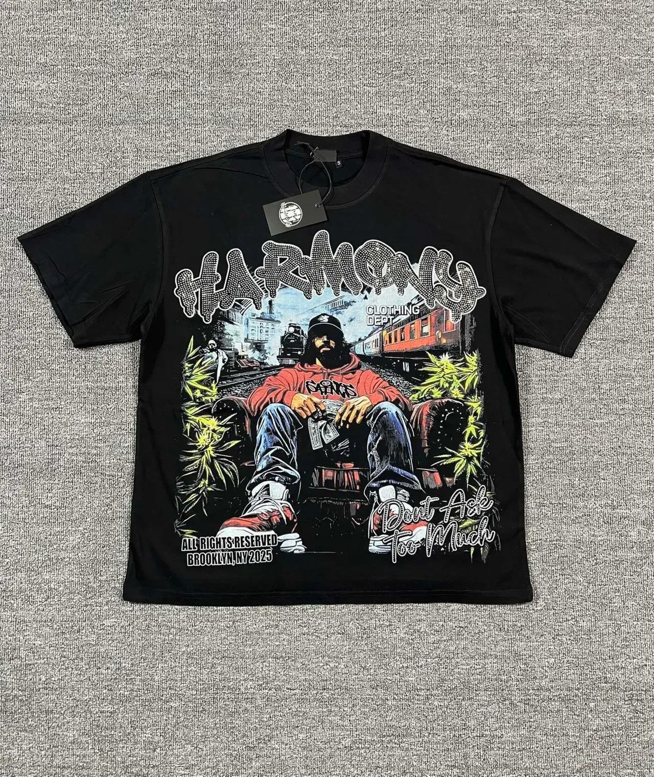 Black Graphic-Print Oversized Double-Sided T-Shirt 4