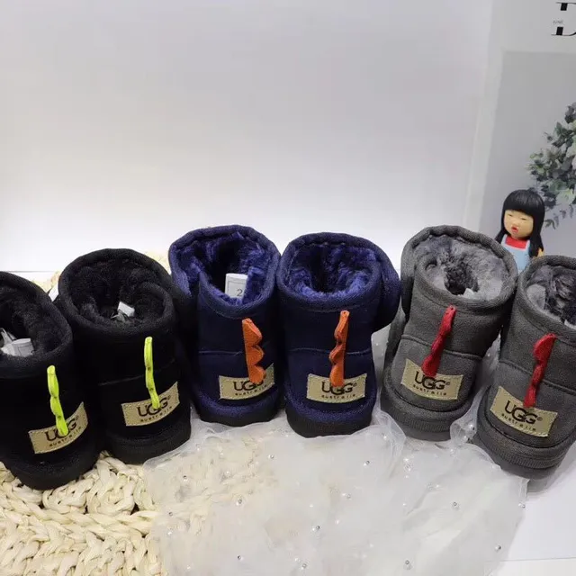 黑绿恐龙主题刺绣毛绒内衬雪靴 4