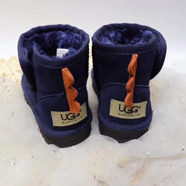 黑绿恐龙主题刺绣毛绒内衬雪靴 15