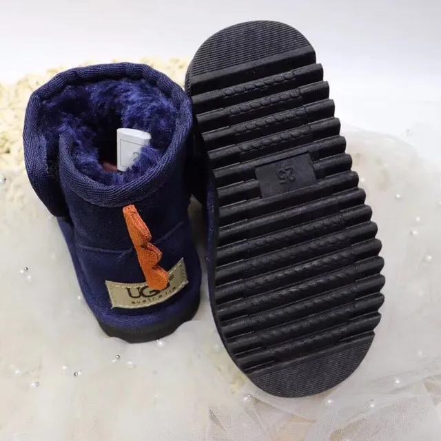 黑绿恐龙主题刺绣毛绒内衬雪靴 18