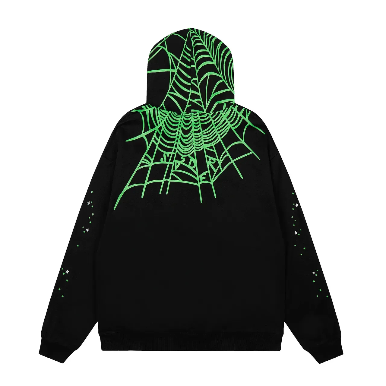 Black Green Graphic-Print Hooded Tracksuit 3