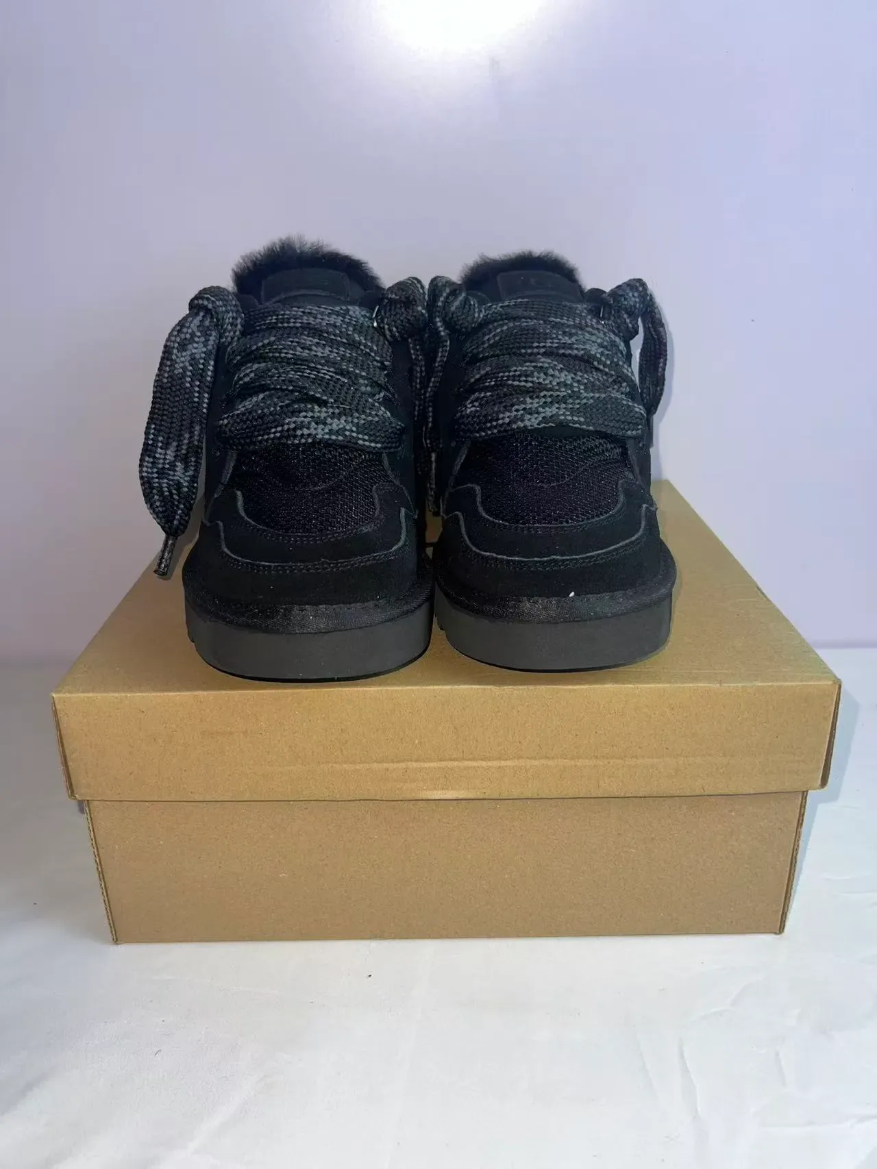 Black High-Top Platform Sole Sneakers 2