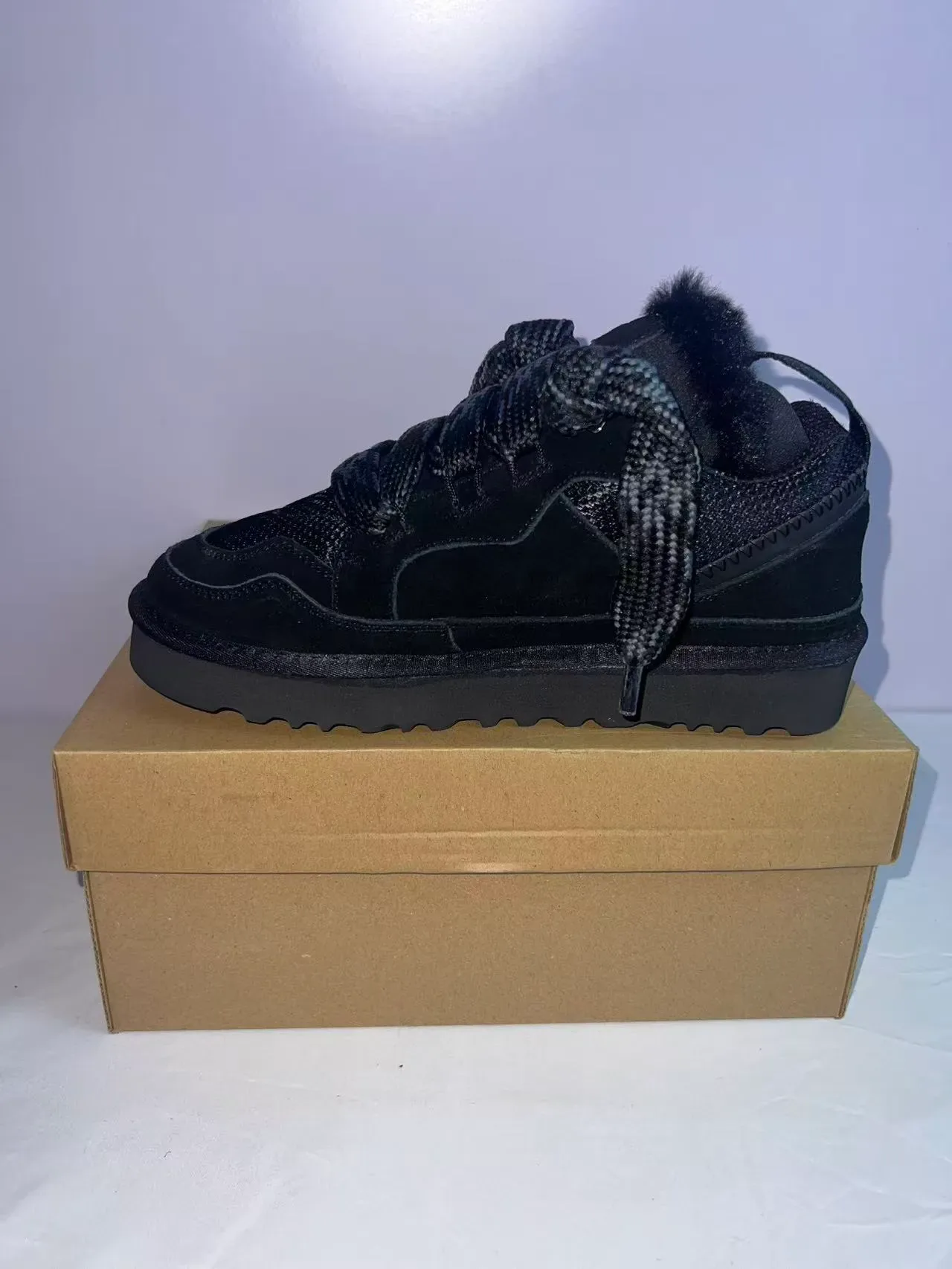 Black High-Top Platform Sole Sneakers 4
