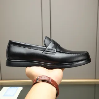 কালো চামড়া Penny Strap লোফার