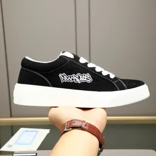 Black Suede Embroidered Logo Platform Lifestyle Sneaker